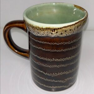 Handmade art pottery oversized 3 cup 5.5” glazed mug